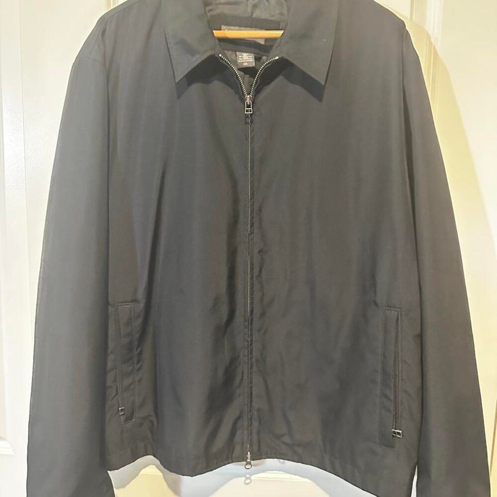 Banana Republic Lightweight Full Zip Harrington Windbreaker Jacket Black